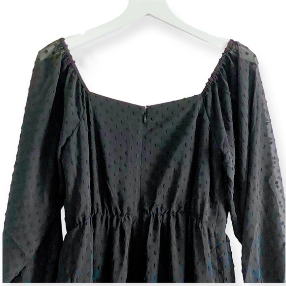 J.Crew Swiss Dot Tiered Midi Dress Black Long Sleeve Sheer Size 2 NWT - Picture 10 of 16